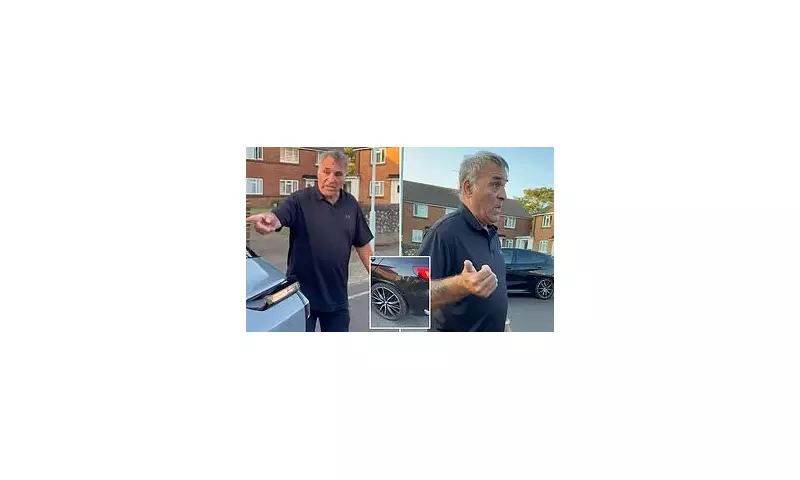 Dramatic Confrontation: Furious Motorist Denies Scratching Car in Heated Exchange