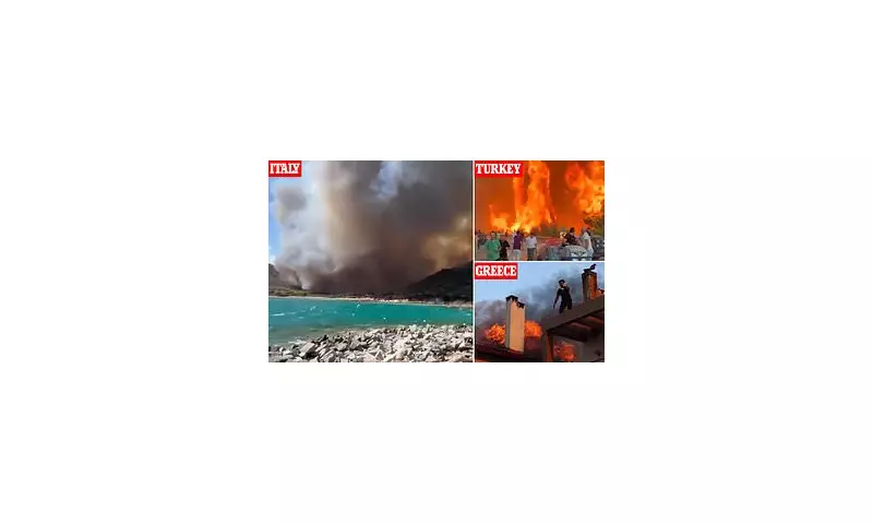 Europe in Flames: Tourists Flee as Wildfires Ravage Italian Beaches and Greek Islands Amid Scorching 50.5°C Heatwave