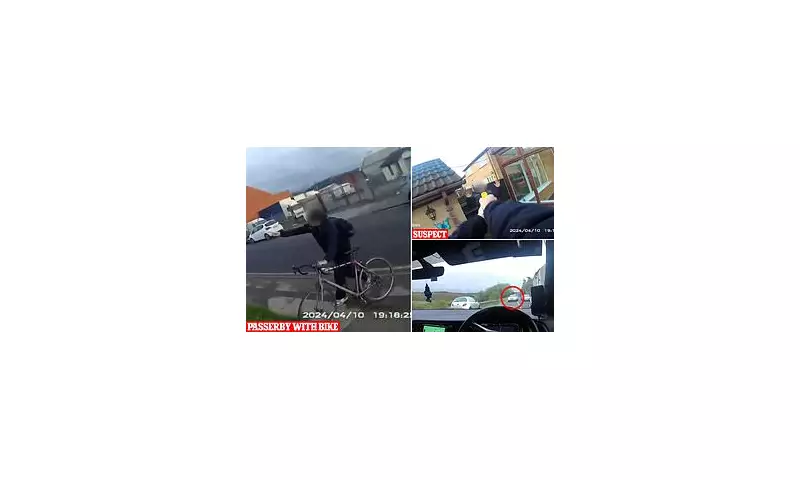 Hero Cop Springs Into Action: Dramatic Moment Officer Commanders Bike to Chase Suspect