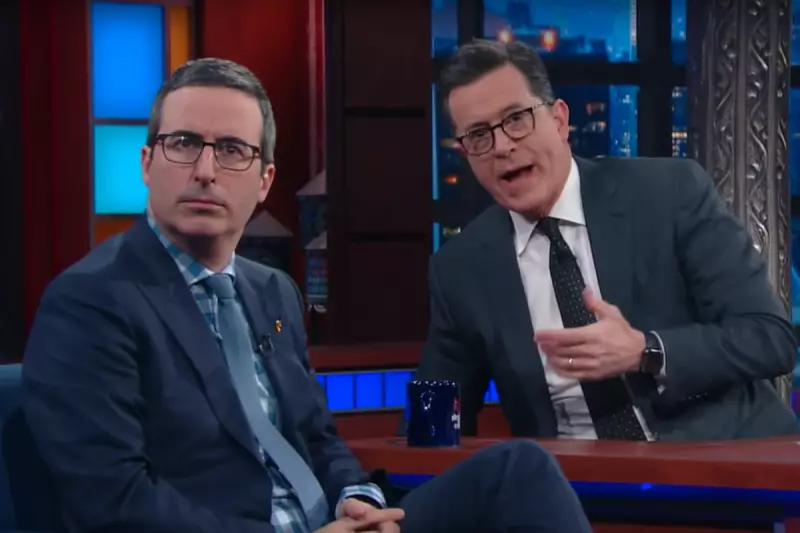 John Oliver Hilariously Roasts Stephen Colbert Over Show Cancellation Rumours