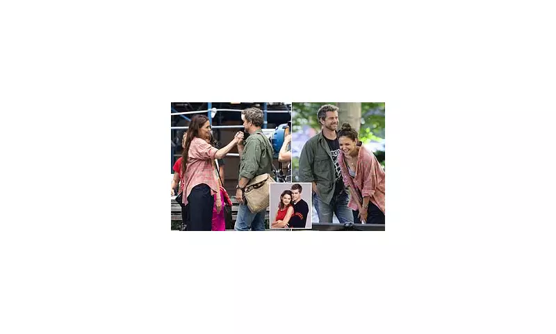 Katie Holmes and Joshua Jackson Struggle to Keep Straight Faces on NYC Set