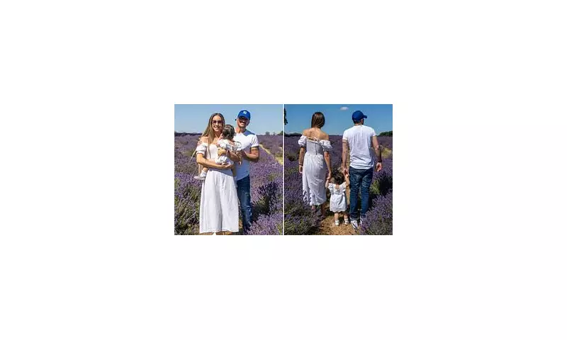 Peter Andre's Wife Emily Shares Adorable Family Moments in Matching White Outfits Amidst Purple Flower Field