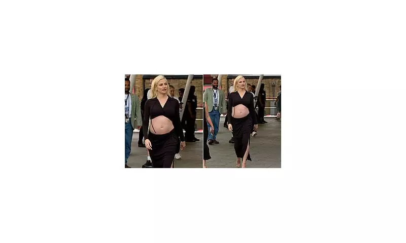 Pregnant Pixie Lott Stuns in a Slinky Black Two-Piece as She Flaunts Her Growing Baby Bump