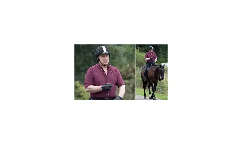 Prince Andrew Spotted in Thoughtful Mood During Weekly Horse Ride at Windsor Estate