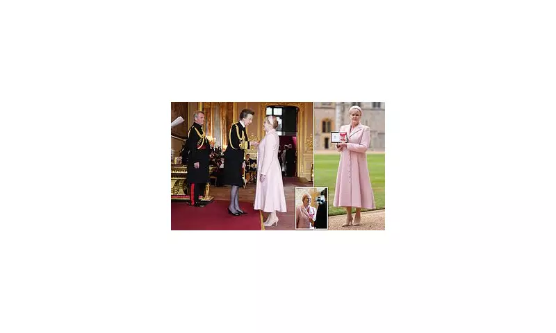 Sarah Lancashire beams with pride as she receives CBE at Windsor Castle alongside devoted husband Peter Salmon