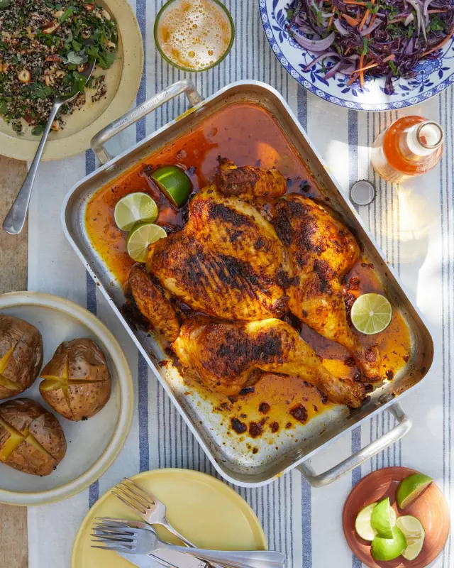 Spice Up Your Summer with Thomasina Miers' Smoky Mexican Spatchcock Chicken & Creamy Tomato Toast