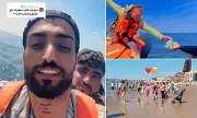 Migrant's Joyful Journey: Smiling Asylum Seeker Films Blackpool Celebration After Crossing Channel