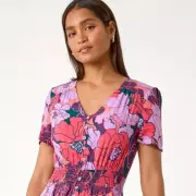Roman Floral Shirred Maxi Dress: The Must-Have Summer Outfit Now Half Price!