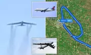 Shocking Footage Shows Delta Passenger Jet Making 'Aggressive' Move Near US B-52 Bomber Over UK Skies
