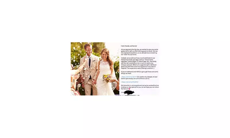 Bride and Groom Slammed for 'Narcissistic' Wedding Email Demanding Gifts and Cash