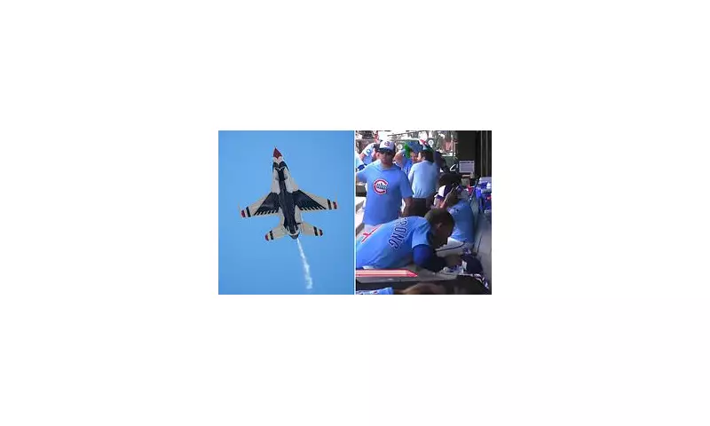 Chicago Cubs Stars Take Cover as Low-Flying Jet Sparks Panic During MLB Game