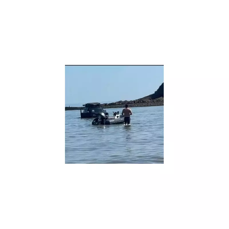 Dramatic Bank Holiday Rescue: Car Stranded in Sea as Tide Rushes In