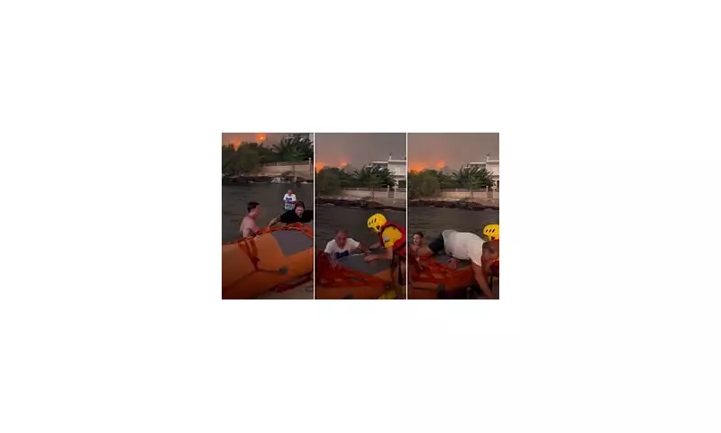 Dramatic Rescue: Greek Locals Brave Flames to Save Tourists as Wildfires Rage