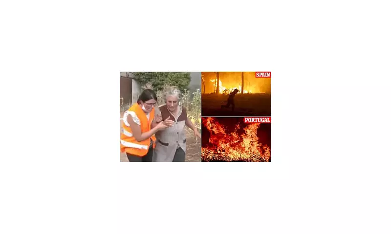 Heart-Wrenching Scene: Elderly Man Forcibly Evacuated as Wildfires Ravage Portuguese Village