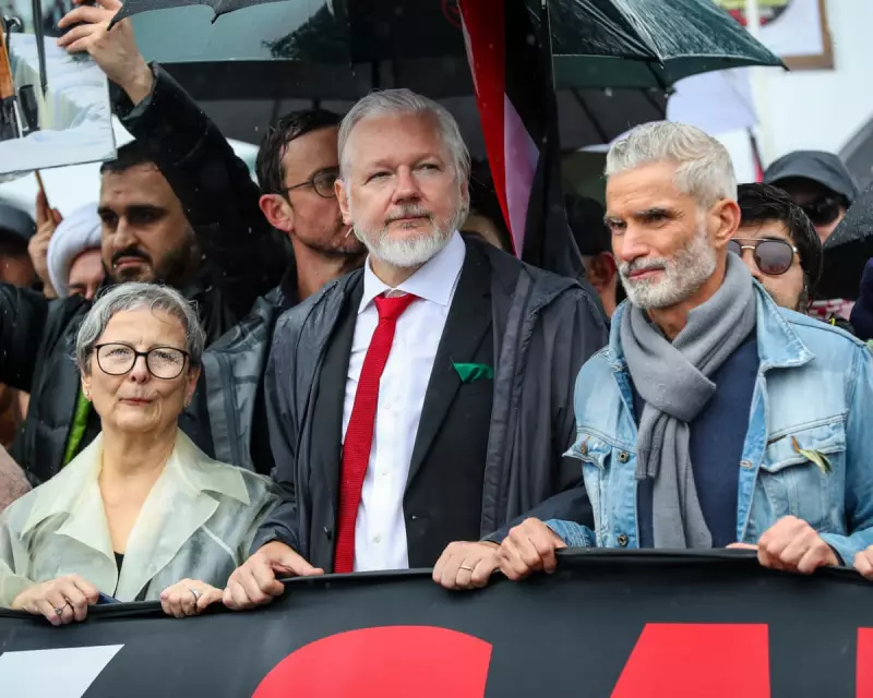 Julian Assange Joins Pro-Palestine March in Sydney Before Police Shut It Down Over Safety Fears