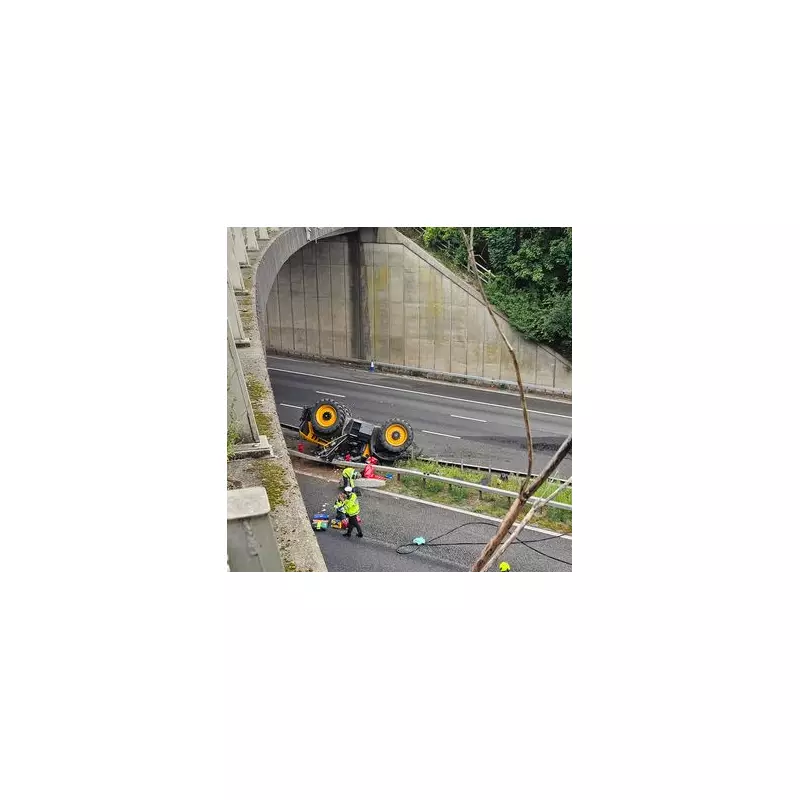 M20 Chaos: Tractor Plunges from Bridge Causing Major Delays – Live Updates