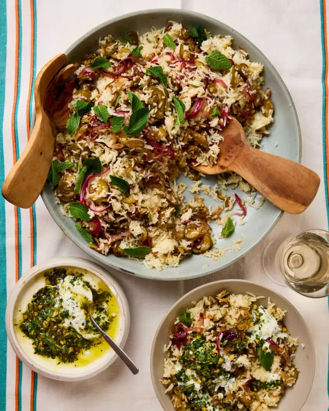 Meera Sodha's Courgette & Mint Pilau with Salted Pistachio Yoghurt | A Summer Sensation