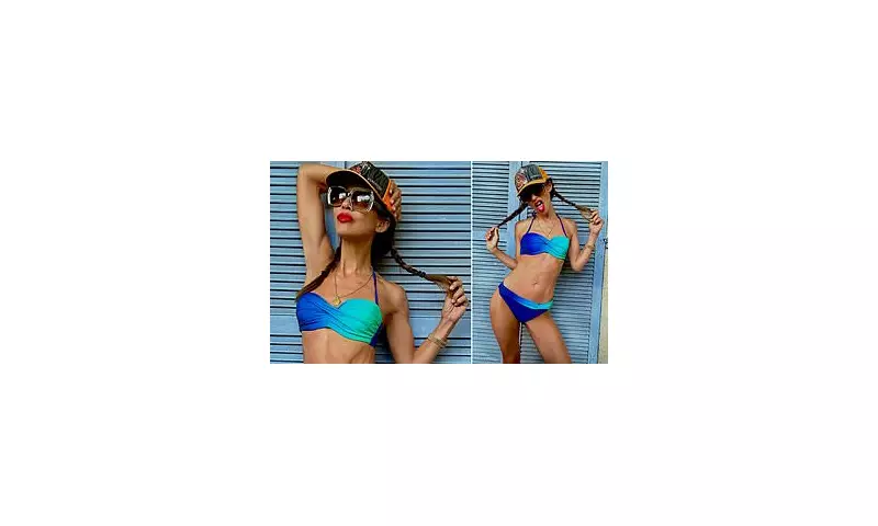 Myleene Klass Flaunts Incredible Washboard Abs in Stunning Blue Ombre Bikini During French Getaway