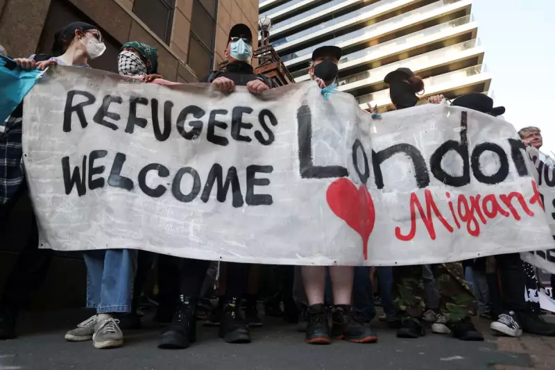 Police Arrest 15 Protesters Outside London Hotel Housing Asylum Seekers