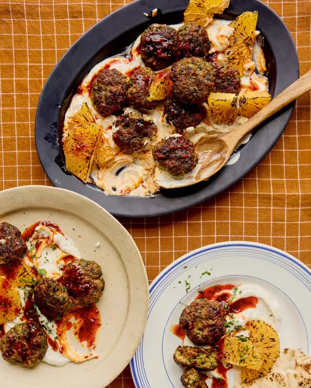 Sabrina Ghayour's Smoky Aubergine Salad & Lamb Koftas: A Taste of the Middle East at Home