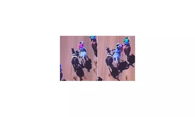 Shocking Moment Jockey Sabotages Rival Horse in Mid-Race Incident at Saratoga | Racing Scandal Erupts