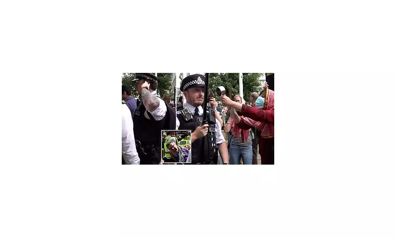 Shocking Moment: Pro-Palestine Protester Bangs Metal Pot at Met Police Officer, Forcing Them to Shield Ears
