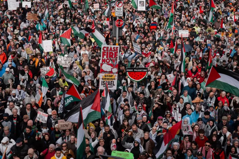 Sydney Harbour Bridge Transformed into a Sea of Solidarity: Palestine Action Groups March for Humanity