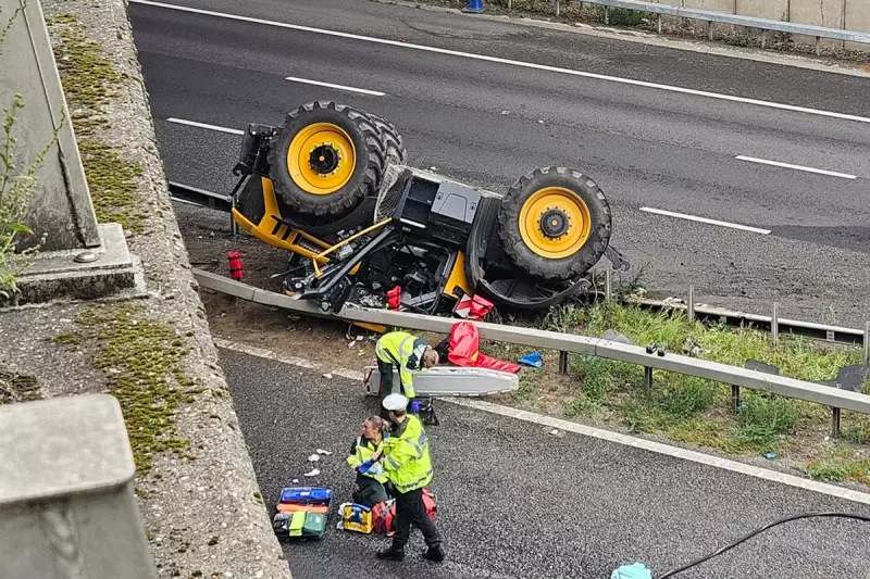 Tractor Collision Causes Chaos on M20 in Kent: Bridge Damaged, Traffic Delays Expected