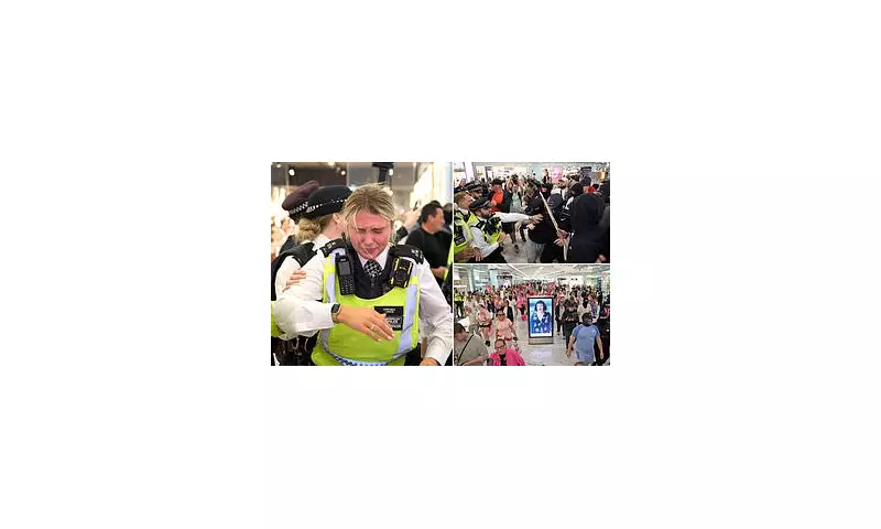 Violence Erupts at London Migrant Hotel Protest: Officer Assaulted as Demonstrators March Through Canary Wharf