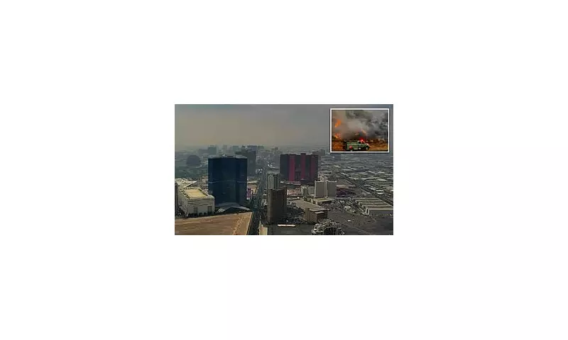 Wildfire Near Las Vegas Strip Sparks Chaos: Tourists Flee as Smoke Engulfs Iconic Landmarks