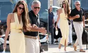 Amal Clooney Stuns in Sunshine Yellow at Venice Film Festival with George | Daily Mail