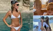Amanda Holden and Alesha Dixon Flaunt Toned Abs in Bikinis During Family Getaway