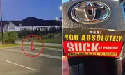 Auckland Driver's Parking Cone Stunt Backfires with Hilarious Note Left on Windscreen