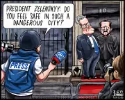Ben Jennings' Satirical Take on Zelenskyy's London Visit – A Cartoon Commentary