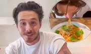 Brooklyn Beckham's Defiant Cooking Comeback: Pasta Masterclass with Nicola Peltz in 'Jesus Homeboy' Tee