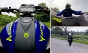 Daredevil Biker's 100mph Stunt Caught on Camera – Shocking Footage Goes Viral