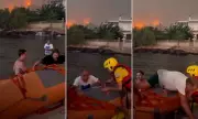 Dramatic Rescue: Greek Locals Brave Flames to Save Tourists as Wildfires Rage