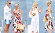 Lady Kitty Spencer stuns in floral Saint-Tropez gown as she holidays with rarely-seen husband Michael Lewis | Daily Mail