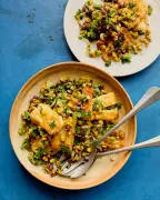 Quick & Easy Charred Corn Salad with Halloumi & Black Beans | Recipe