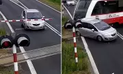 Shocking Dashcam Footage: Train Obliterates Car on Level Crossing in Heart-Stopping Near-Miss