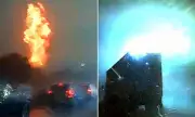 Shocking Lightning Strike Sets Tower Ablaze in South Carolina Amid Hurricane Threat