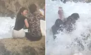 Shocking Moment: Couple's Beach Selfie Ends in Disaster as Giant Wave Wipes Them Out | Daily Mail