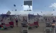 Terrifying Waterspout Tornado Strikes Italian Beach – Tourists Flee in Panic