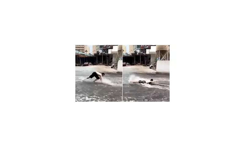 Chaos in Benidorm: Tourist Swims Through Flooded Streets as Freak Storms Batter Europe