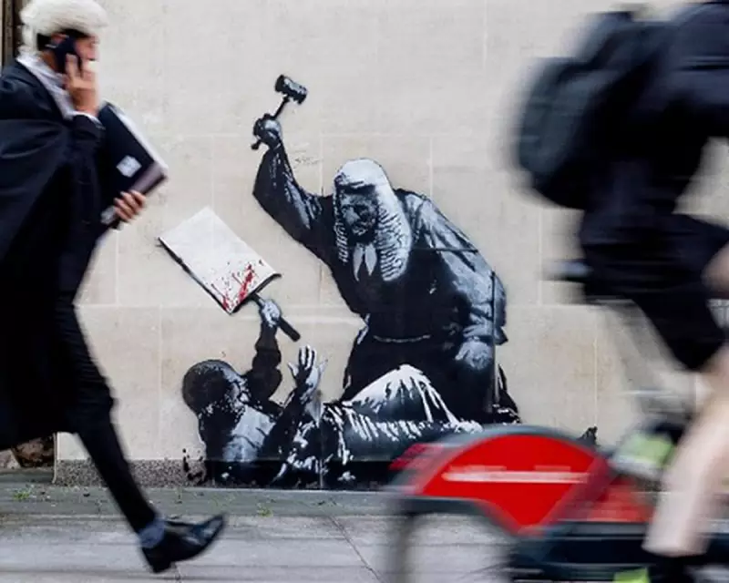 Court Staff Cover Up Banksy Artwork Depicting Judge Beating Protester | The Guardian