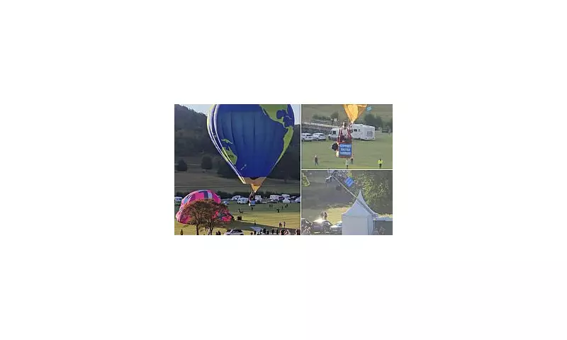 Dramatic Hot Air Balloon Crash Landing at Wiltshire Country Fair Sparks Emergency Response | Exclusive Footage