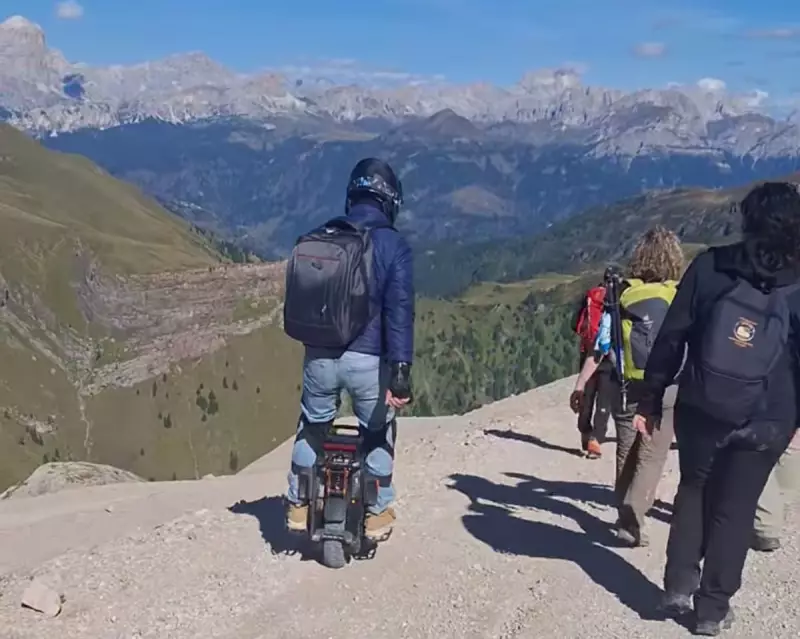 Electric Unicycle Chaos: Tourist Spotted Riding on Protected Dolomites Hiking Trail
