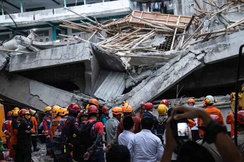 Indonesia School Collapse: Race Against Time as Rescuers Search for Survivors in Sidoarjo Rubble