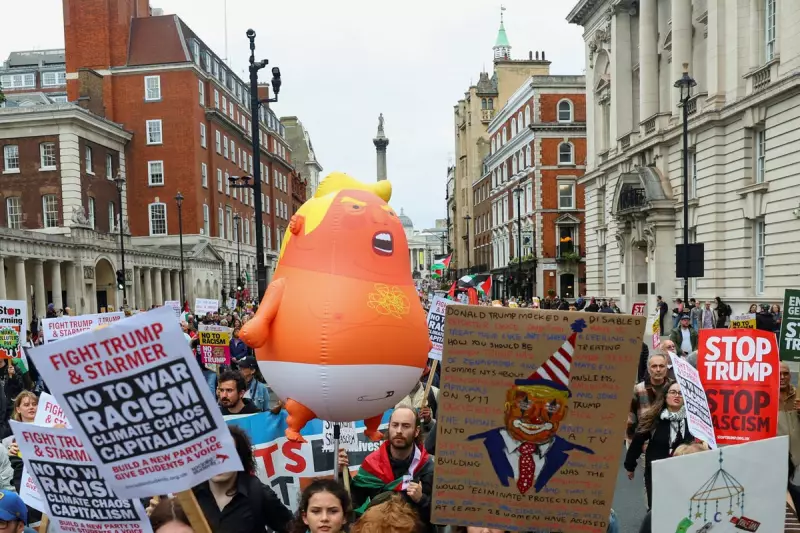 London Streets Packed as Massive Crowd Protests Donald Trump's UK Visit