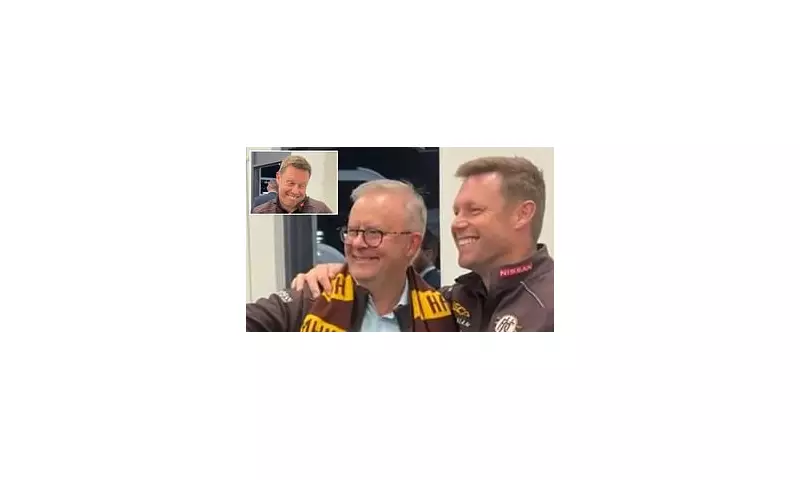 PM's Pitch Invasion: Anthony Albanese Snaps Selfie with AFL Legend Sam Mitchell